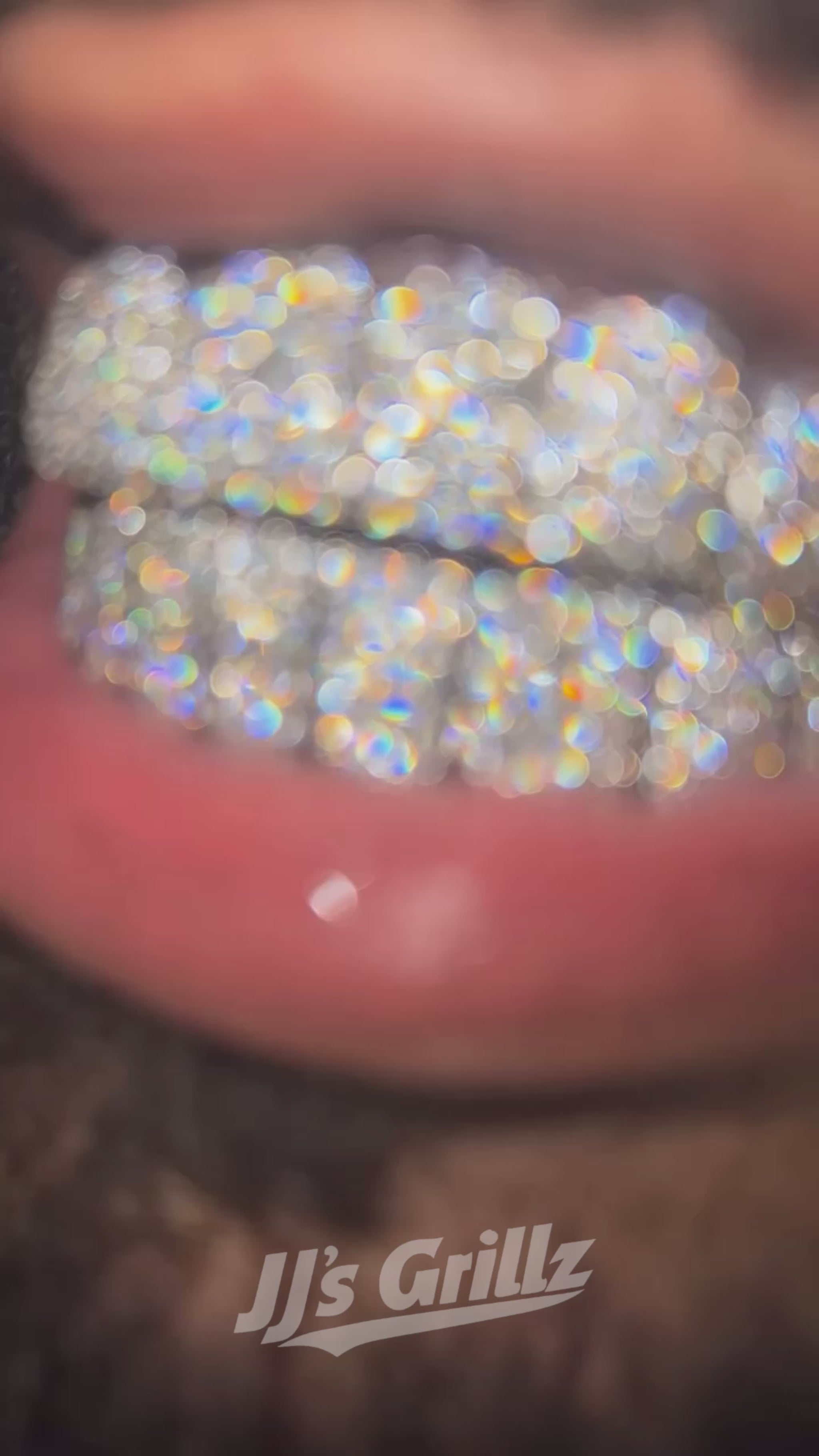 Video of customer showcasing and wearing JJ’s Grillz showing it’s high quality fit, style & shine