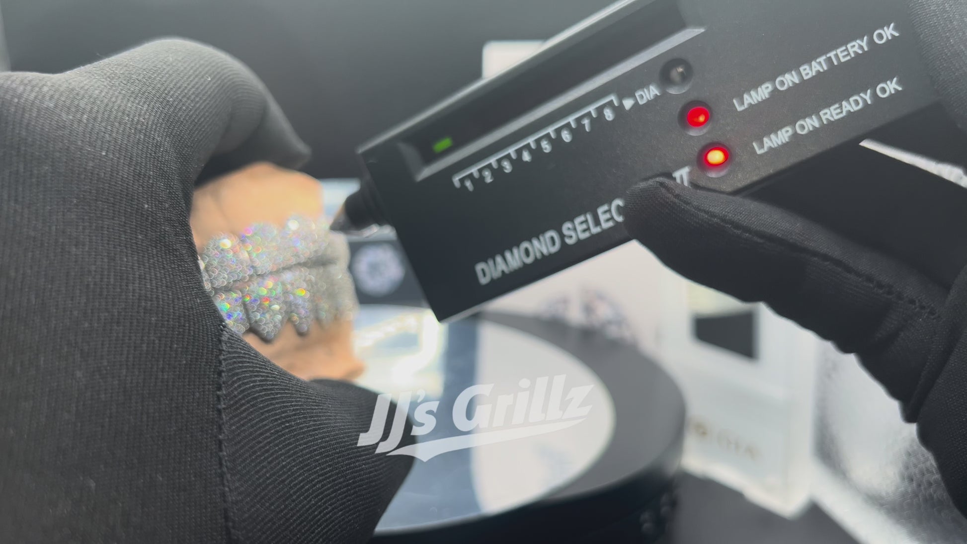 Formal video of JJ's Grillz passing the Diamond Tester.