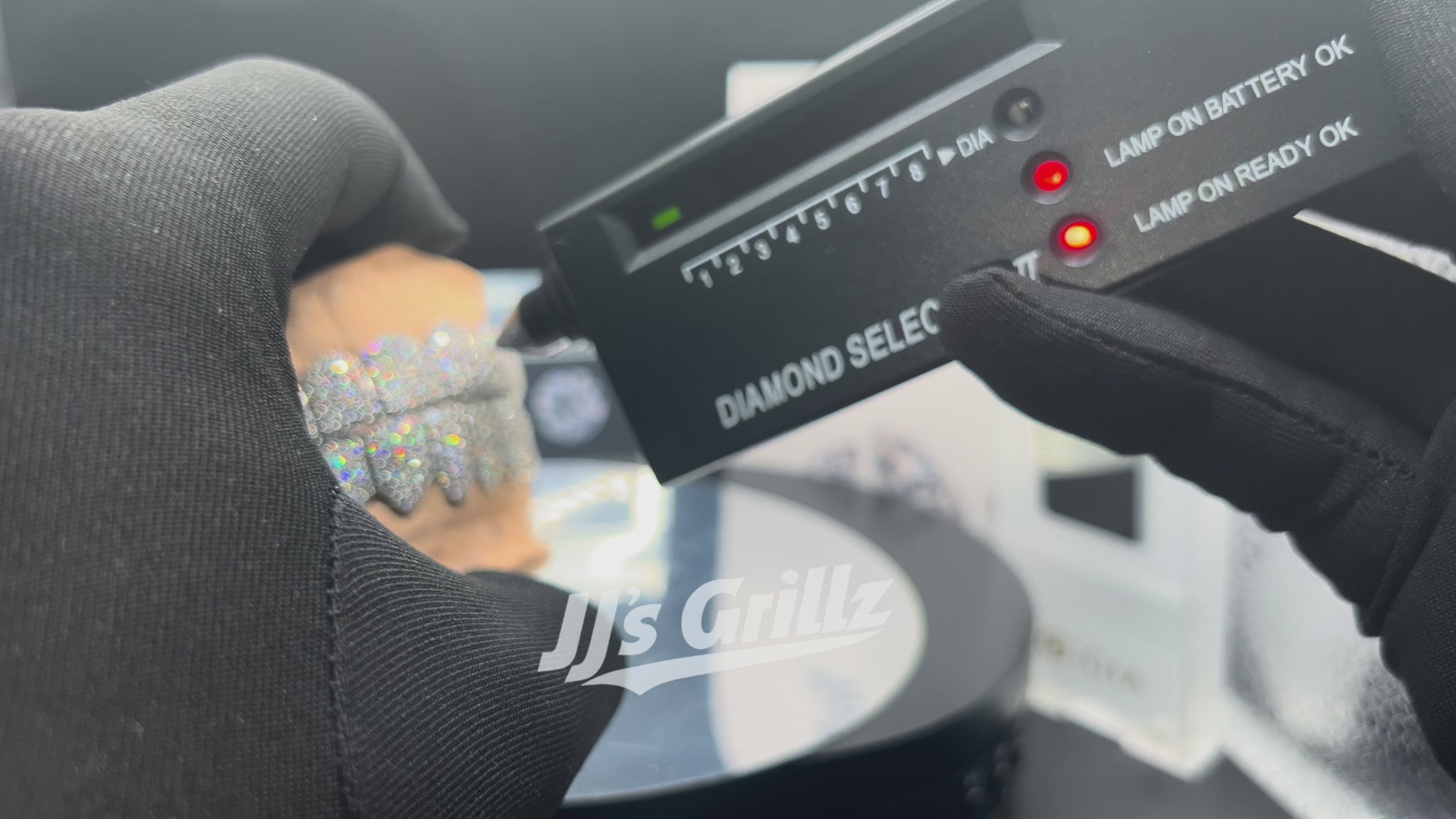 Formal video of JJ's Grillz passing the Diamond Tester.